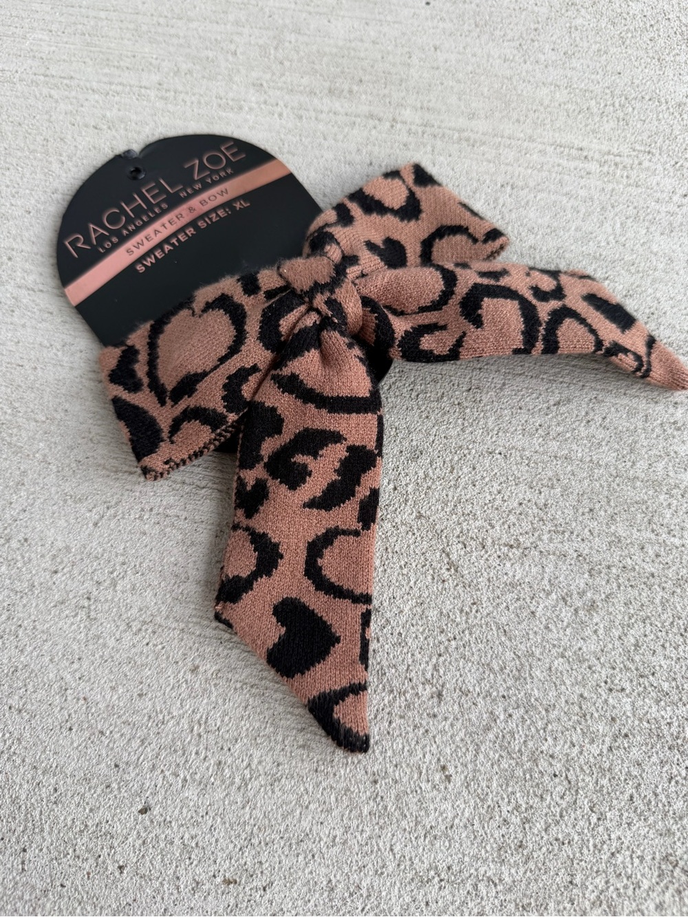 Rachel Zoe Leopard Print Bow Hair Clip Automatic Barrette XL